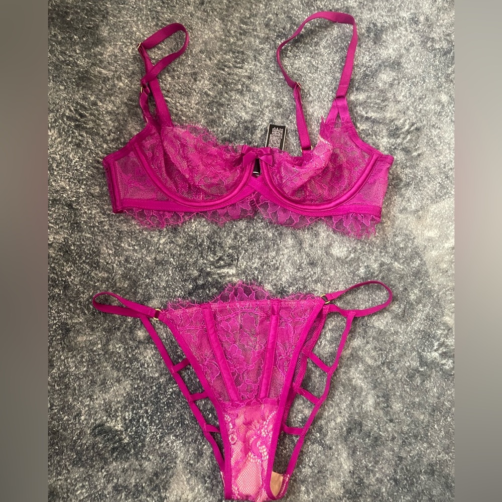 Victorias Secret Bra and Panty Set in Pink 32B panties size S